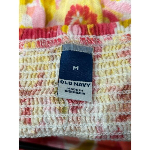 Old Navy Floral Print Sleeveless Sundress Adjustable Straps Smocked Back Size M - Picture 6 of 9